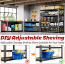 48"W Garage Shelving, 3050LBS Storage Shelves heavy duty, 5 Tier Metal Shelving Unit Adjustable Garage Shelves Heavy Duty Shelving for Warehouse,Commercial, Kitchen, 48" W × 24" D × 72" H, Black，2PCS by GreenHaven Gardens
