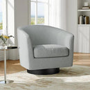 Swivel Barrel Accent Chair, Modern Round Chenille Fabric Arm Chair for Living Room, Bedroom, Comfy Club Reading Chairs for Adults（Chenille Fabric, Light Grey, Set of 2 by CozyNest Decor