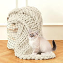 Admitrack Chunky Knit Blanket Throw 51"x63", 100% Hand Knit Chenille Throw Blanket for Sofa & Home Decor, Soft and Cozy Knitted Throw Blankets (Ivory，51"x63") by CozyNest Decor