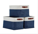 DECOMOMO Storage Baskets for Shelves - Fabric Closet Organizers and Storage Bins, Perfect Baskets for Organizing Closet Toys Nursery (Navy Blue and White, XL - 3 Pack) by CozyNest Decor