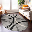 Rugshop Modern Wavy Circles Design Oval Area Rug 5' x 7' Gray by TinyTreasures Baby Boutique