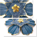 EASICUTI Blue Metal Flower Wall Decor Boho Metal Wall Art Decorations Hanging for Indoor Outdoor Home Bathroom Patio Fence Garden Bedroom Living Room Or Wall Sculptures 12 Inch by GreenHaven Gardens