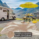 Pauwer Waterproof Outdoor Rug 10x14, Reversible Plastic Straw Patio Camping Rug, Indoor Outdoor RV Mat Carpet for Deck, Camper, Porch, Balcony, Backyard, Picnic, Leaf Brown by GreenHaven Gardens