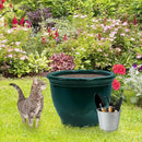 Sunnydaze Studio Large Ceramic Plant Pot - Round Outdoor Glazed Ceramic Planter Pot with Drainage - Dark Green - 18.5 in by GreenHaven Gardens