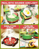 33.8IN Kids Kitchen Playset, 70PCS Kid Play Kitchen with Realistic Lights & Sounds, Spray Sink Toy Kitchen Accessories, Pretend Food Toys Kitchen for Boys Girls Toddlers(Green) by TinyTreasures Baby Boutique