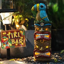 Tiki Totem Pole-Solar Tiki Statue Head Decor - 12.32 inch Tall Tiki Decorations for Tiki Bar Outdoor Patio Balcony Yard Backyard by GreenHaven Gardens