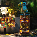 Tiki Totem Pole-Solar Tiki Statue Head Decor - 12.32 inch Tall Tiki Decorations for Tiki Bar Outdoor Patio Balcony Yard Backyard by GreenHaven Gardens