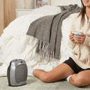 Amazon Basics Oscillating Ceramic Space Heater, Portable Indoor Heating Solution, With Overheat and Tip-Over Protection, Thermostat, 1500W, 7.52"D x 6.34"W x 9.45"H, Silver by CozyNest Decor