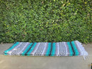 Del Mex Classic Mexican Blanket, Large Authentic Woven Falsa Throw (70"x50"), Artisan Southwest Décor for Beach, Yoga, Outdoors (Teal) by CozyNest Decor