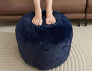 Boho Ottoman Living Room Furniture 20"x15" Round Ottomans Pouf Couch Foot Rest Navy Pouf Ottoman Foot Rest with Foam Chunk Filling Pouffe Ottomans Stuffed Foot Rests Poufs for Couch by CozyNest Decor