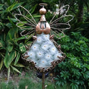 Angel Solar Lights Garden Stake Outdoor-38Inch Metal&Glass Solar Angel Stake Grave Decorations for Cemetery-Perfect as Angel Remembrance Gifts & Sympathy Gifts Decorations（Bronze） by GreenHaven Gardens
