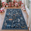 OJIA Jungle Print Blue 5x7 Rugs for Living Room, Soft Ultra-Thin Washable Area Rugs for Bedroom Non-Slip Modern Entryway Rug Non Shedding Indoor Carpet Kids Rugs for Playroom Nursery Classroom by TinyTreasures Baby Boutique