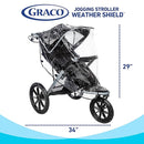 Graco Baby Jogging Stroller Universal Rain Cover, Ventilated Weather Shield, Waterproof, Windproof, Versatile Size to Fit Most Jogging Strollers, Vinyl, Clear, Plastic by TinyTreasures Baby Boutique