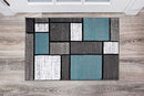 Rugshop Contemporary Modern Boxes for Home Office,Living Room,Bedroom,Kitchen Non Shedding Area Rug 2' x 3' Blue/Gray by TinyTreasures Baby Boutique
