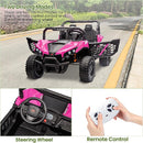 24V 2 Seater Ride On Car Truck, Power Wheels Kids UTV w/Parent Remote Control, 3.1 MPH Max Speed, Music Player, LED Lights & Storage, Electric Vehicle Ride On Toy for Kids Toddler Ages 3-8, Pink by TinyTreasures Baby Boutique