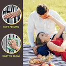 PortableAnd Extra Large Picnic & Outdoor Blanket 3 Layers for Water-Resistant Handy Mat Tote Spring Summer Black and White Striped Great for The Beach,Camping on Grass Waterproof Sandproof by TinyTreasures Baby Boutique