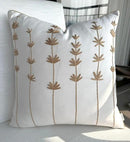 VAGMINE Hand Embroidered Daisy Accent Throw Pillow Cover - 20x20 Inches Square - 100% Cotton Ivory Decorative Cushion Cover for Couch, Sofa, Living Room - Textured Embroidery - Cozy Floral Home Décor by CozyNest Decor