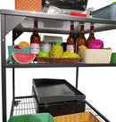 Stainless Steel 3-Tier Mobile Cart for Outdoor Grills & Pizza Ovens by CozyNest Decor