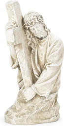 Joseph's Studio by Roman, Jesus Holding a Cross Garden Statue, Religious Outdoor Decor by GreenHaven Gardens