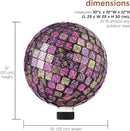 Alpine Corporation 10" Diameter Indoor/Outdoor Glass Mosaic Gazing Globe Yard Decoration, Pink by GreenHaven Gardens