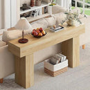 63 Inch Long Console Table for Entryway, Farmhouse Wood Rectangular Sofa Table Behind Couch Table, Narrow Entryway Table for Living Room, Entrance, Hallway, Foyer, Easy Assembly (Natural) by CozyNest Decor