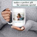 Personalized Mother's Day Coffee Mug, Custom Mum Photo Text 15 Oz Ceramic Mug, Customized Father's Day Gift Idea Picture Name Cup, Taza Cafe Personalizadas Fotos, Cute Gifts Mom Dad, White by TinyTreasures Baby Boutique