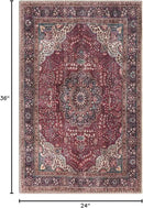 Keen Home Design 2x3 Rug - Machine Washable Entry Rug with Non-Slip Backing, Ideal for Enteryway, Kitchen, Bathroom, Laundry Room - Vintage, Easy Clean, Durable, Low Pile Rug - (2' x 3') by CozyNest Decor