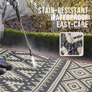 OLANLY Outdoor Rug Waterproof 9x12 ft, Reversible Outdoor Plastic Straw Rug, Boho Patio Rug, Indoor Outdoor Carpet, RV Mat Outside for Patio, Camp, Picnic, Balcony, Deck, Backyard, Black & Beige by GreenHaven Gardens