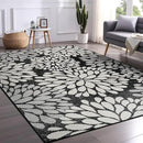 Beverly Rug Outdoor Rug 10x14 Modern Exotic Tropical Leaf Area Rugs for Indoor and Outdoor Patio Deck Porch Garden Water Resistant Washable Outside Carpet (10 x 14 Dark Gray) by CozyNest Decor