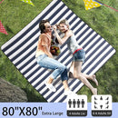 HX&OD Outdoor Picnic Blanket Extra Large, 80”x80” Waterproof Picnic Mat Foldable Camping Blanket Portable with Carry Strap for Beach Mat (Bule) by TinyTreasures Baby Boutique