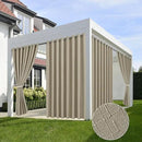 HolidayIdeas 4 Panels Linen Outdoor Curtains for Patio Waterproof Taupe Outside Curtains 110"x84"-Gazebo Wide Curtains Weighted Privacy for Pergola, Porch, Cabana, Living Room, Backyard, Pavilion by CozyNest Decor