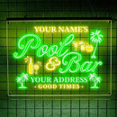 Personalized Pool & Bar Neon Sign, Custom LED Light with Name and Address, Outdoor Patio Decor, Tiki Bar or Backyard Pool Gift for Party Lovers by CozyNest Decor