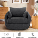360° Swivel Accent Armchair Set of 2, 39.3" Oversized, Sherpa Boucle Fabric Sofa Chair with Removable Back & Arm Pillows, Swivel Chairs with Cozy Soft Padded, No Assembly Required, Dark Gray by CozyNest Decor