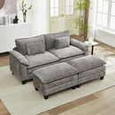 URRED Modular Sectional Sofa Comfy Cloud Couch, Modern Chenille Sofa Sleeper Deep Seat Couches with Ottoman/Pillows for Living Room (Gray, 82.6''- 2 Ottomans) by CozyNest Decor