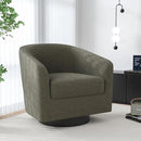 Swivel Barrel Accent Chair, Modern Round Chenille Fabric Arm Chair for Living Room, Bedroom, Comfy Club Reading Chairs for Adults（Chenille Fabric, Tan, Set of 1 by CozyNest Decor
