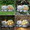 Otdair Solar Garden Decor Cat, Cat Lover Gifts with Succulent and 7 LED Lights for Outside,Outdoor Solar Lights for Yard, Garden and Patio, Unique Gift for Women by CozyNest Decor
