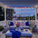 JMEXSUSS 300LED Red White and Blue Lights with Remote, 4th of July Lights Plug in, Patriots Curtain Hanging String Lights for Bedroom Wall Window Backdrop Indoor Outdoor 4th of July Decor, 9.8x9.8ft by CozyNest Decor