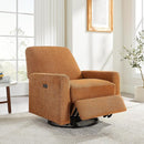 Power Swivel Glider Recliner Chair, Electric Nursery Rocker Recliner Chair, USB & Type-C Charger, Boucle Curry by TinyTreasures Baby Boutique