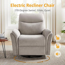 Power Recliner Chair Swivel Glider, Electric Rocking Recliner Chairs with USB and Type-C Ports, Nursery Chair Recliner for Living Room, Bedroom, Apartment（Camel） by TinyTreasures Baby Boutique