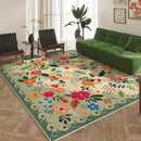 Living Room Rug 6x9 Rug Machine Washable Boho Area Rug Non Slip Floral Vintage Low Pile Large Rug for Living Room, Bedroom, Farmhouse, Dining Room, Kids Playroom(Green) by CozyNest Decor