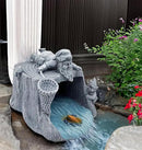 Gnome Fishing 3"x4" Gutter Downspout Splash Block Decor, Garden Outdoor Animal Resin Statue & Sculpture, Gutter Diverter Rain, Decorative Gutter Extension Downspout, Eco-Friendly by GreenHaven Gardens