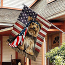 Patriot American Dog Flags - Charming Yorkshire Terrier Dog Double Sided Flag - 4th Of July Decorations for Home, Outside, House Flag 30x40 Heavy Duty Canvas, Decorative Indoor Outdoor Flag by GreenHaven Gardens