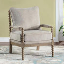 DUHOME Linen Fabric Spindle Accent Chair with Wood Frame,Modern Accent Chairs with Padded Spring Seat and Brushed White Base for Living Room Bedroom Farmhouse Home Office Belcony by CozyNest Decor