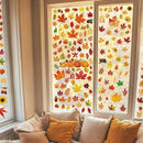9 Sheets Fall Decorations, 274 PCS Fall Window Clings, Double Sided Autumn Stickers with Maple Leaves Pumpkin Nuts, Autumn Window Clings for Party Thanksgiving Decor Indoor Outdoor Accessories by CozyNest Decor