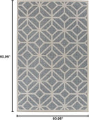 Rugshop Contemporary Geometric Design for Patio Rugs,Deck Rugs,Balcony Rugs Indoor/Outdoor Area Rug 5' x 7' Blue by GreenHaven Gardens