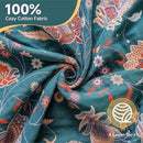 Boho Throw Blanket for Bed,100% Ultra Cotton Soft Breathable Bed Throw Floral Printed Farmhouse Decor Rustic Bed Throws for Couch Sofa Quilt White Flowers 60" x 80" by CozyNest Decor