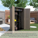 Sheds & Outdoor Storage, 52 Cu.ft Vertical Storage with Floor, Cabinet Waterproof for Garage Pool Bike Shed, Garden , Coffee Brown by GreenHaven Gardens