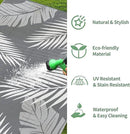 GENIMO Outdoor Rug 9' x 18' Waterproof for Patios Clearance, Reversible, Plastic Straw Camping Rug Carpet, Large Area Rugs Mats for RV, Picnic, Backyard, Deck, Balcony, Porch, Beach, Grey&White by CozyNest Decor
