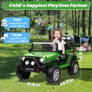 24V 4WD Ride on Truck Car w/800W Motors, Gift Flower, Remote Control, 2 Seaters, Light Bar, 3 Speeds, Pop Music, Power Four Wheels, 24 Volt Ride on Toy Car for Big Kids, Green by TinyTreasures Baby Boutique