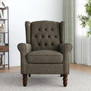 Lumibee High Back Accent Chair,Upholstered Wingback Armchair with Solid Wood Legs for Small Spaces,Comfy Single Sofa Chair for Living Room,Bedroom,Office-Taupe by CozyNest Decor
